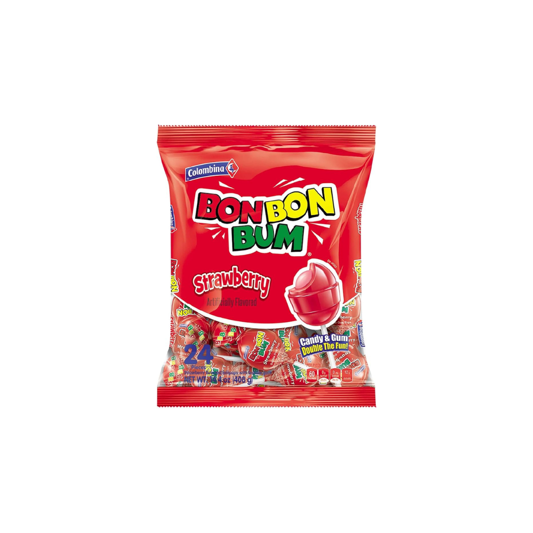 Chupetas Bon Bon Bum Strawberry- 408g